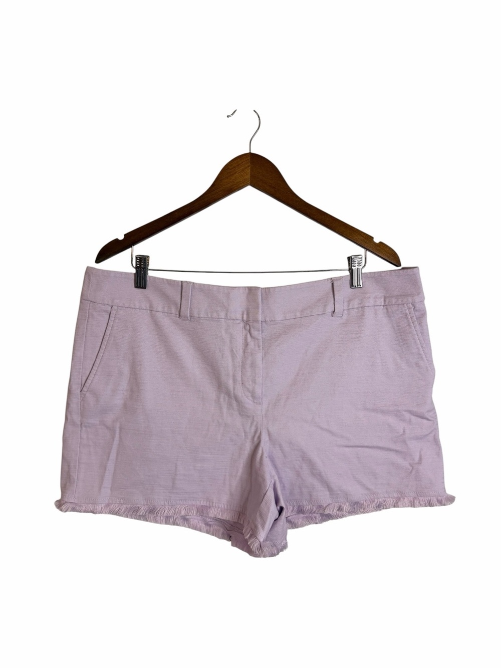 Ann Taylor Loft Lavender Purple Fringed Hem Shorts 4" Inseam Women’s Sz 14